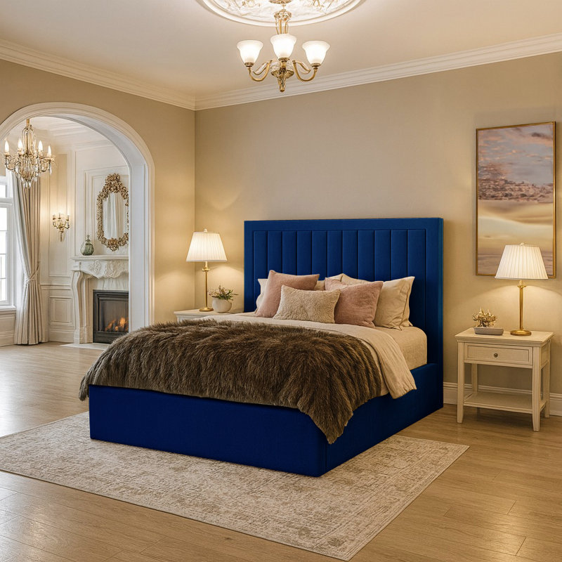 Anahly Upholstered Bed, Marine, Small Double (4')