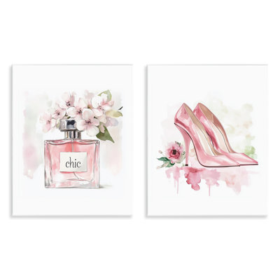 Ensemble de 2 plaques murales Rosy Pastel