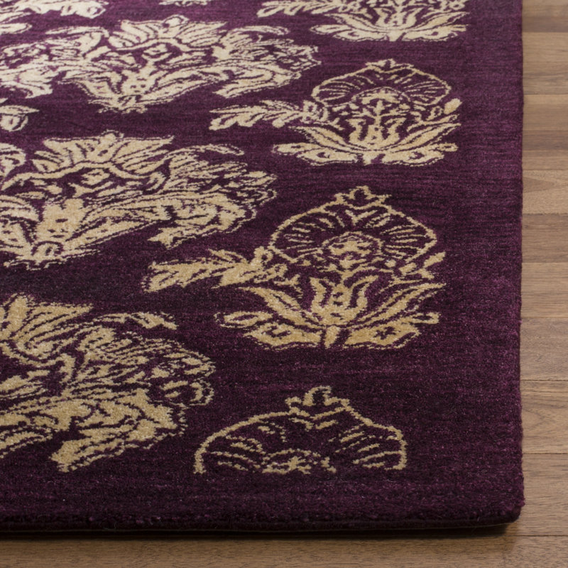 Brosine Floral Hand-Tufted Wool Area Rug, Rectangle 6' x 9'