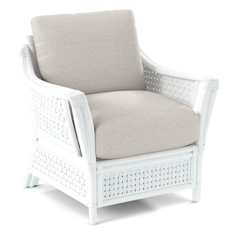 Boca Armchair, Frost White, White Textured Performance; 0865-91