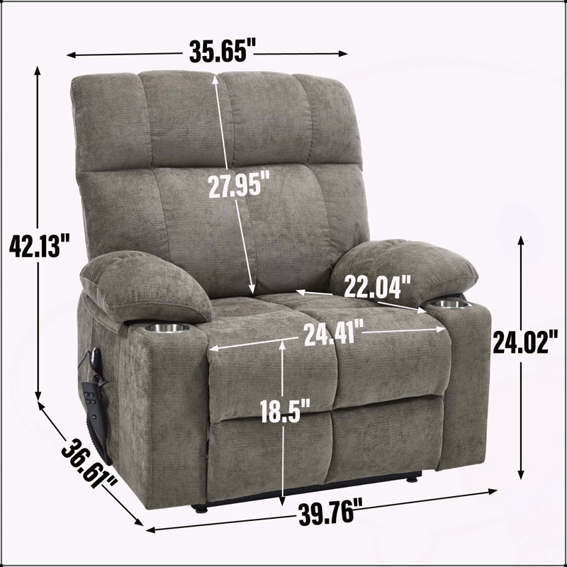 Fauteuil inclinable confortable à deux moteurs avec fonctions de massage et de chauffage, Brun