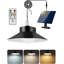 Luminaire suspendu solaire à énergie solaire pour l'extérieur à DEL 4 lumières (minuterie | mise en marche automatique | 5 à intensité variable | lumière du jour) Étanche Ip65 pour accrocher le porche