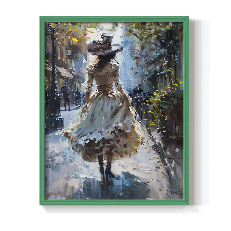 «WOMEN Series DCCLVI», reproduction encadrée - bois massif, H 30 po x l 24 po, Vert