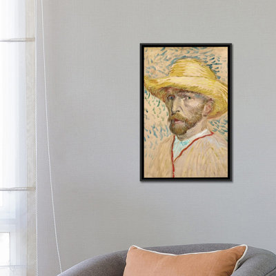 " Self Portrait With Straw Hat, Summer 1887 " by Vincent Van Gogh Oil