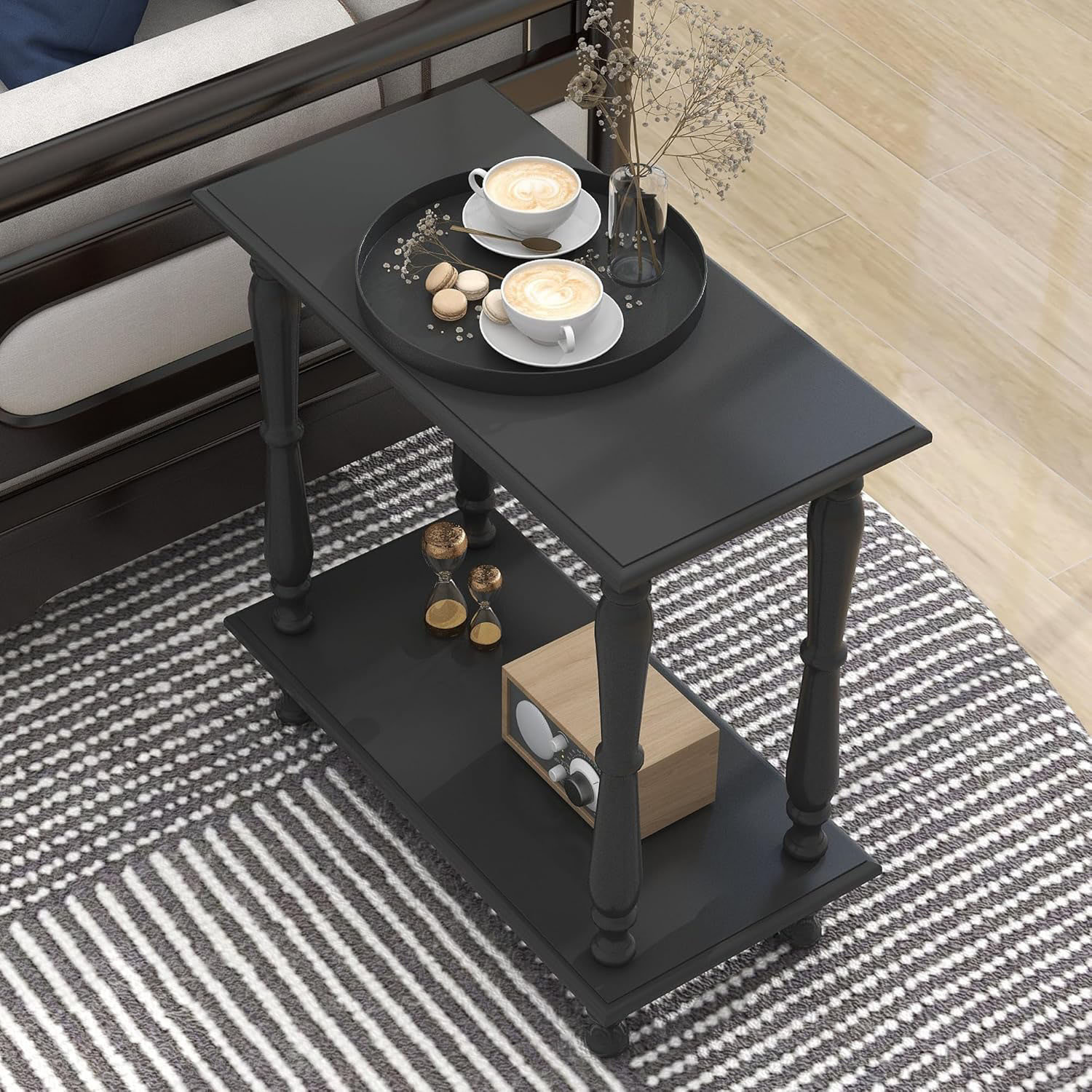 Canora Grey Narrow Side Table Wooden Vintage End Tables Living Room ...