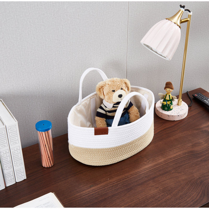 Panier en tissu Caddy Organiser, Ivoire / blanc