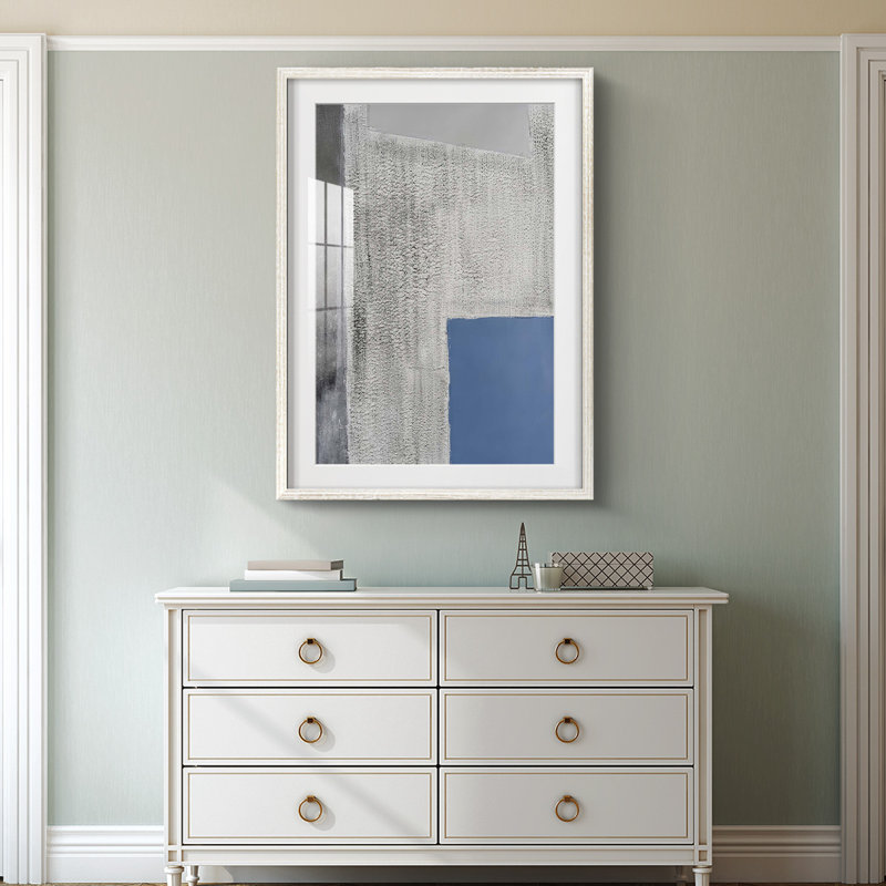 Quadratic Layout IV -Framed Print, 19.5" H x 16.5" W, White