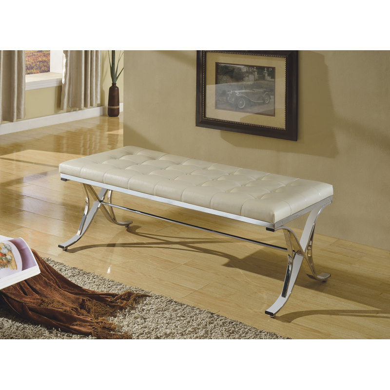 Banc rembourré Maddock Elegant, Beige