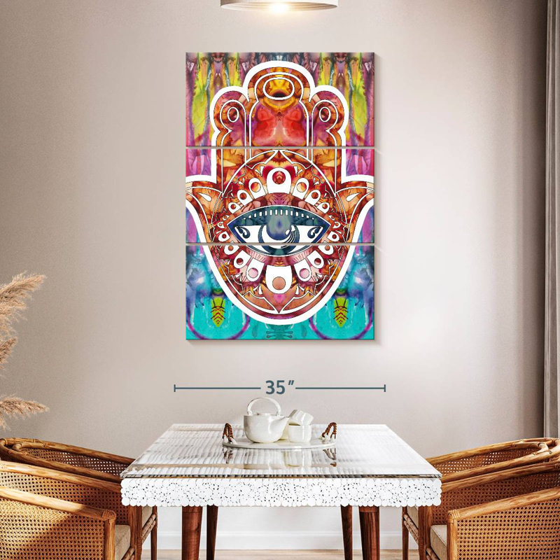 Hamsa multicolore Kerrick, H 32 po x l 20 po