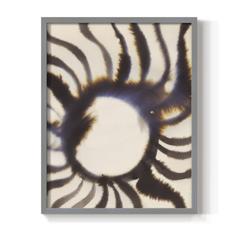 Inky Rays I Framed Print - Solid Wood, Grey, H 30 po x l 24 po