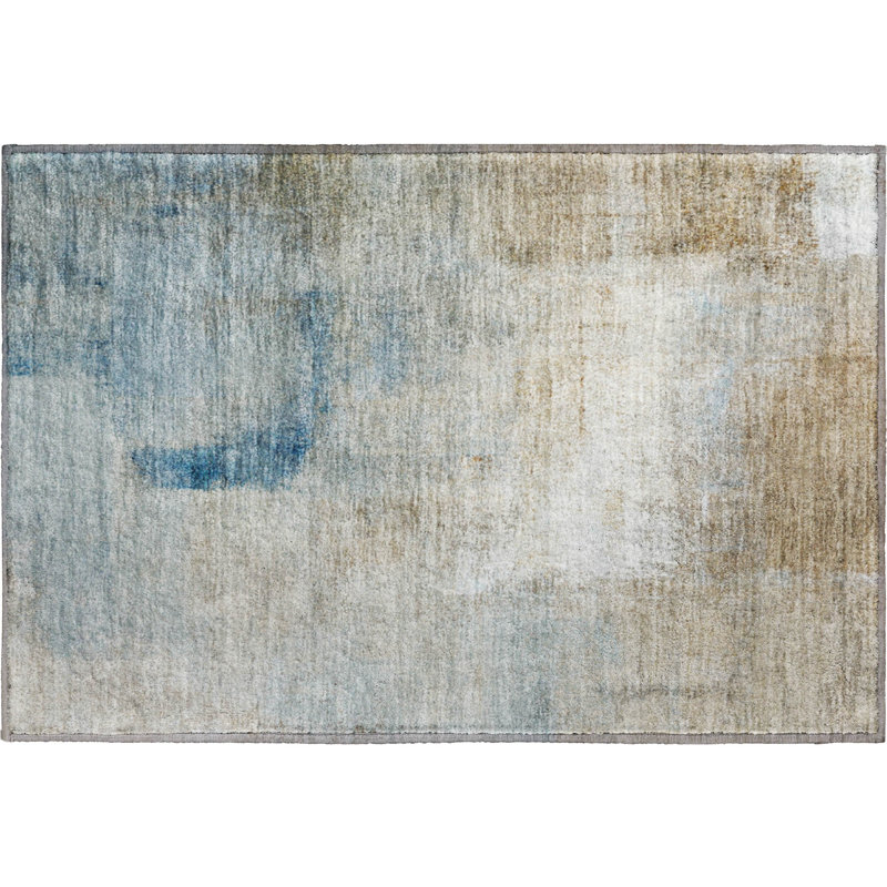 Premium Machine Washable Prisco Taupe Rug, Rectangle 1'8" x 2'6"