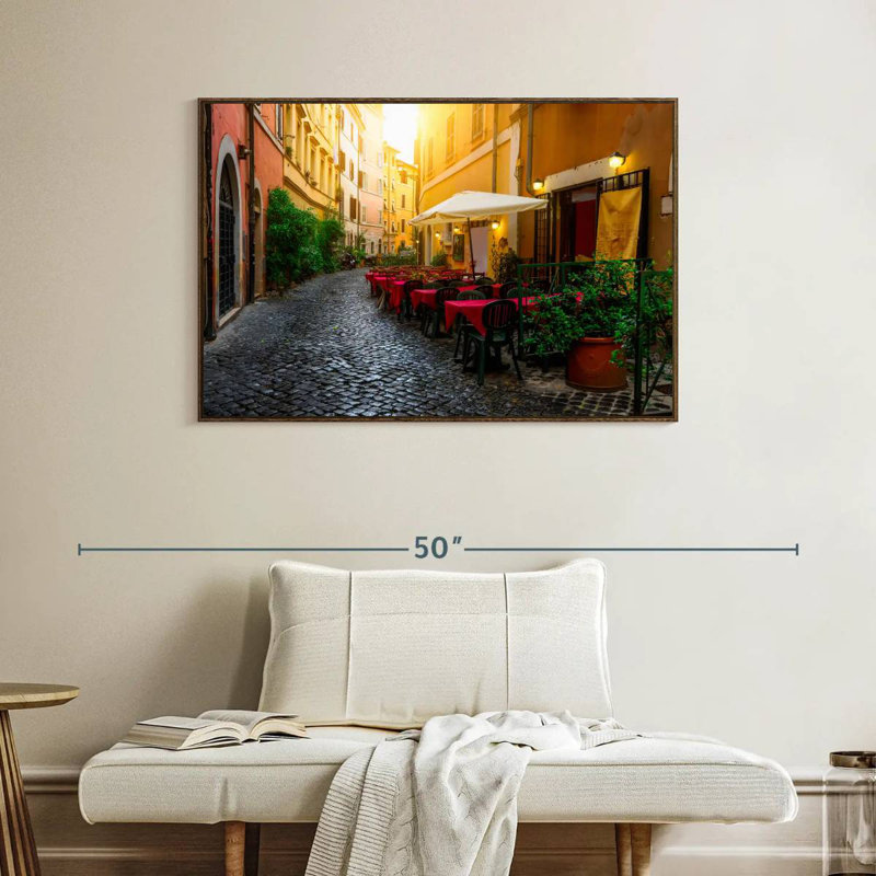 Bistro Trastevere, Cadre flottant en noyer, 40 po x 27 po