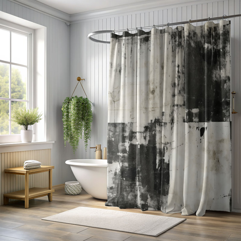 Plaid Relics - Rideau de douche Premium, H 74 po x l 71 po
