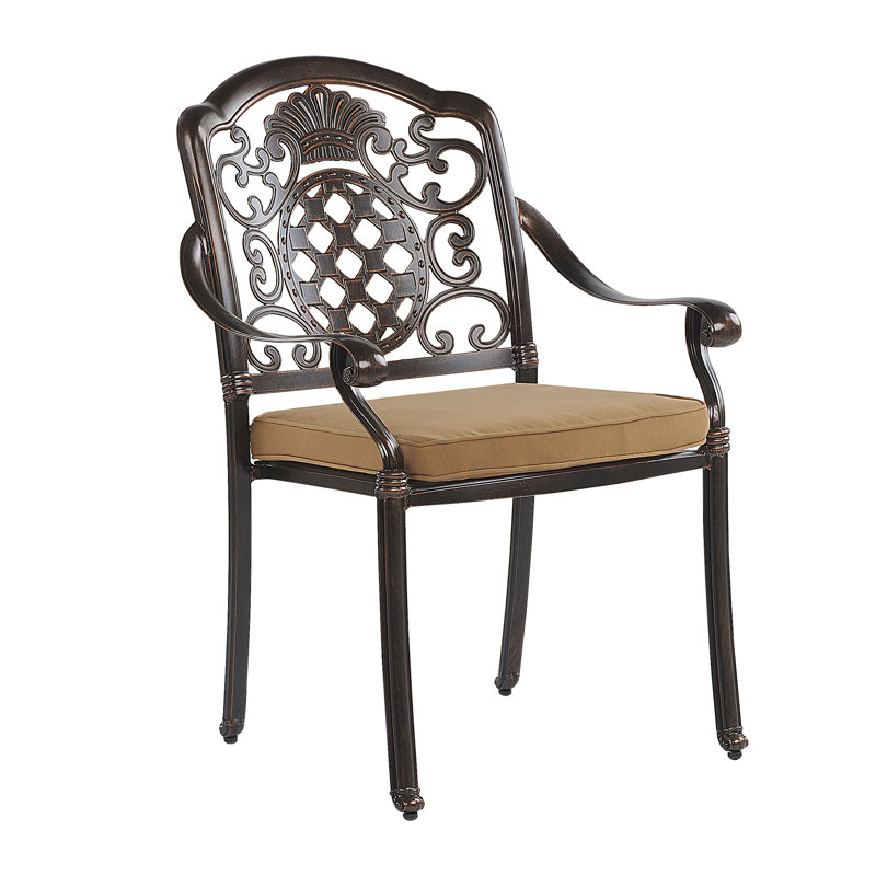 Fraizer Stacking Patio Dining Side Chair with Cushion