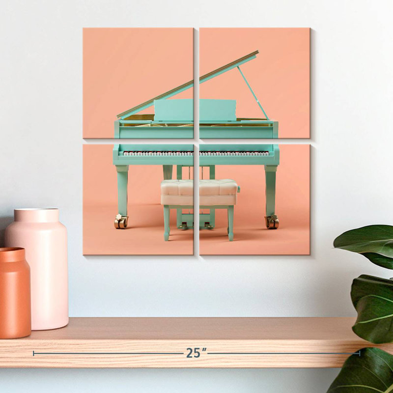 Piano à queue sarcelle, H 18 po x l 18 po