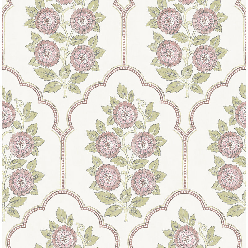 Double rouleau floral Peel & Stick, Rose