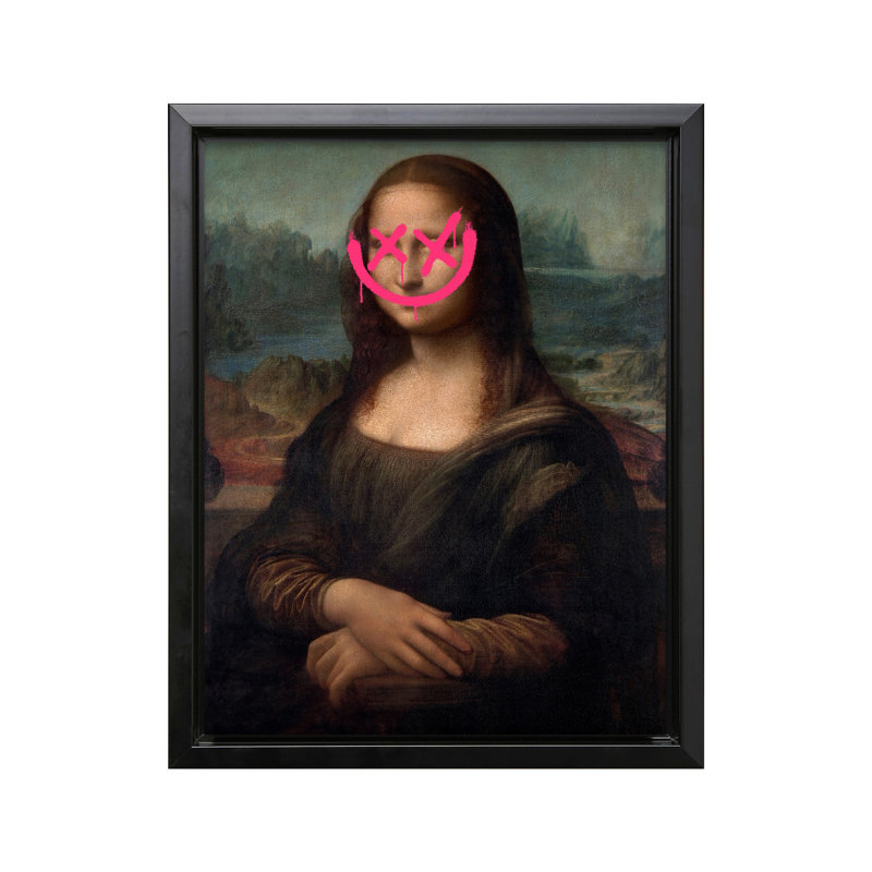 Portrait altéré de la Joconde No2, 24"H x 32"W, Canvas, Black Framed