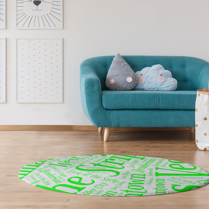 Chenille Indoor Rug, Round 5'