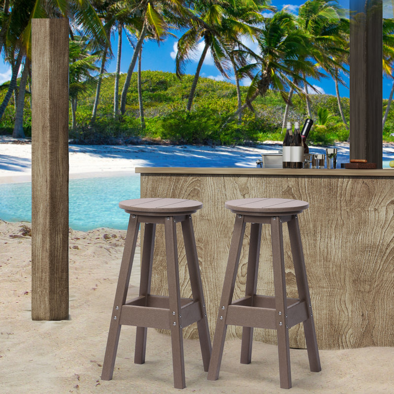 Tabourets de bar H 29,5 po Marck, Brun