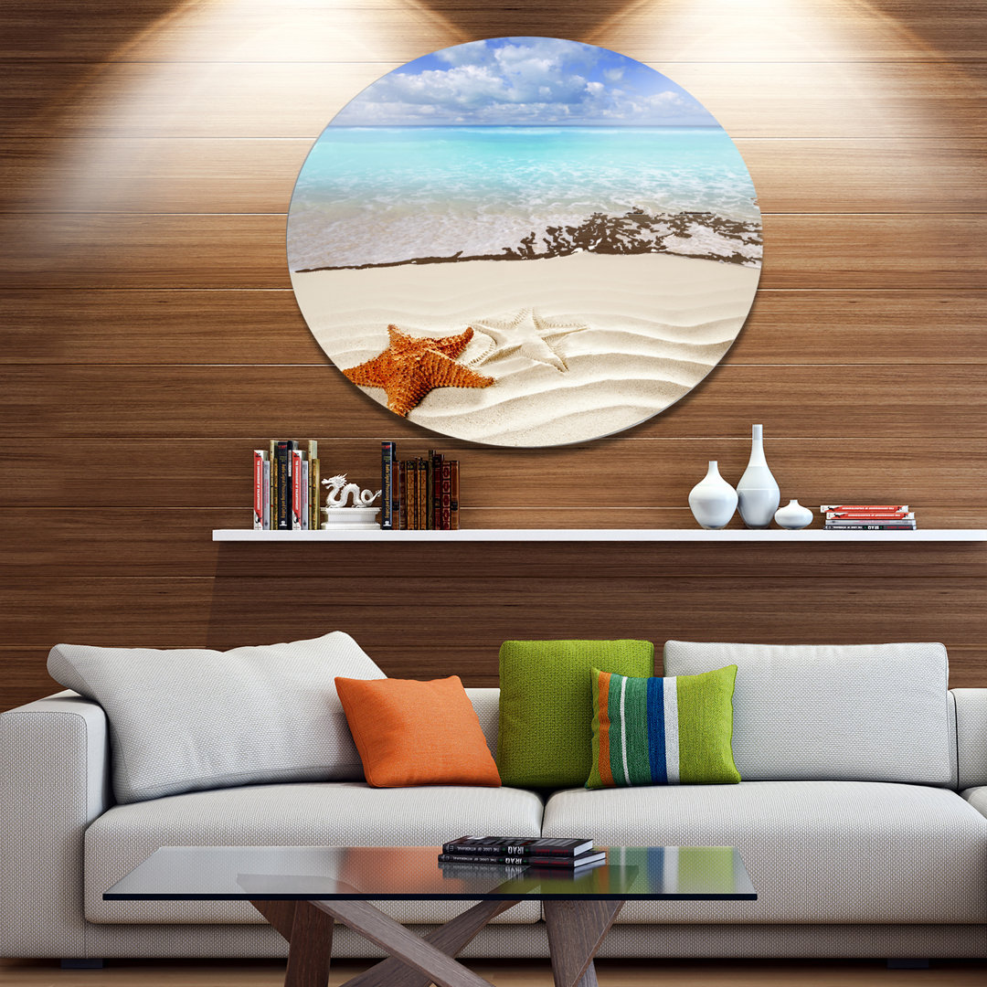 'Brown Starfish on Caribbean Beach' Photographic Print on Metal Design Art 