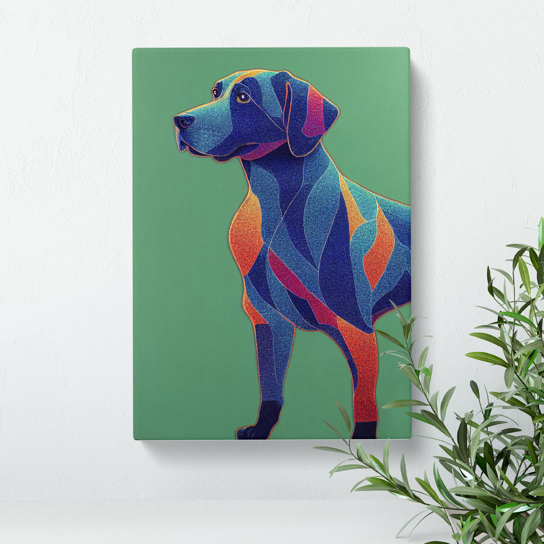 Mysterious Dog Abstract - Wrapped Canvas