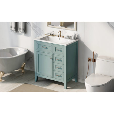Ensemble de meuble-lavabo simple 30 po avec plateau en céramique Amarchand