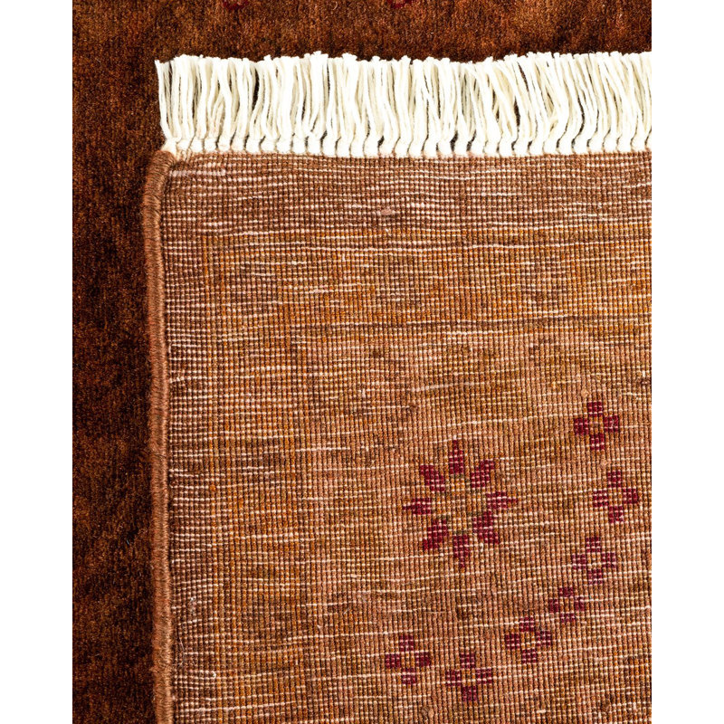 Tapis noué à la main Mazarine, unique en son genre - brun