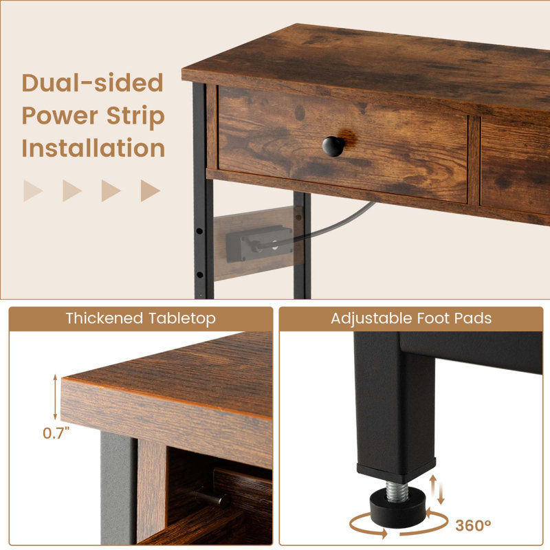 Amarius 32'' Console Table, Rustic Brown
