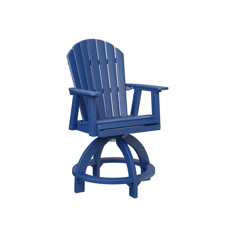 Chaise pivotante d'extérieur à dossier Comfo, Bleu pacifique, 22.5"