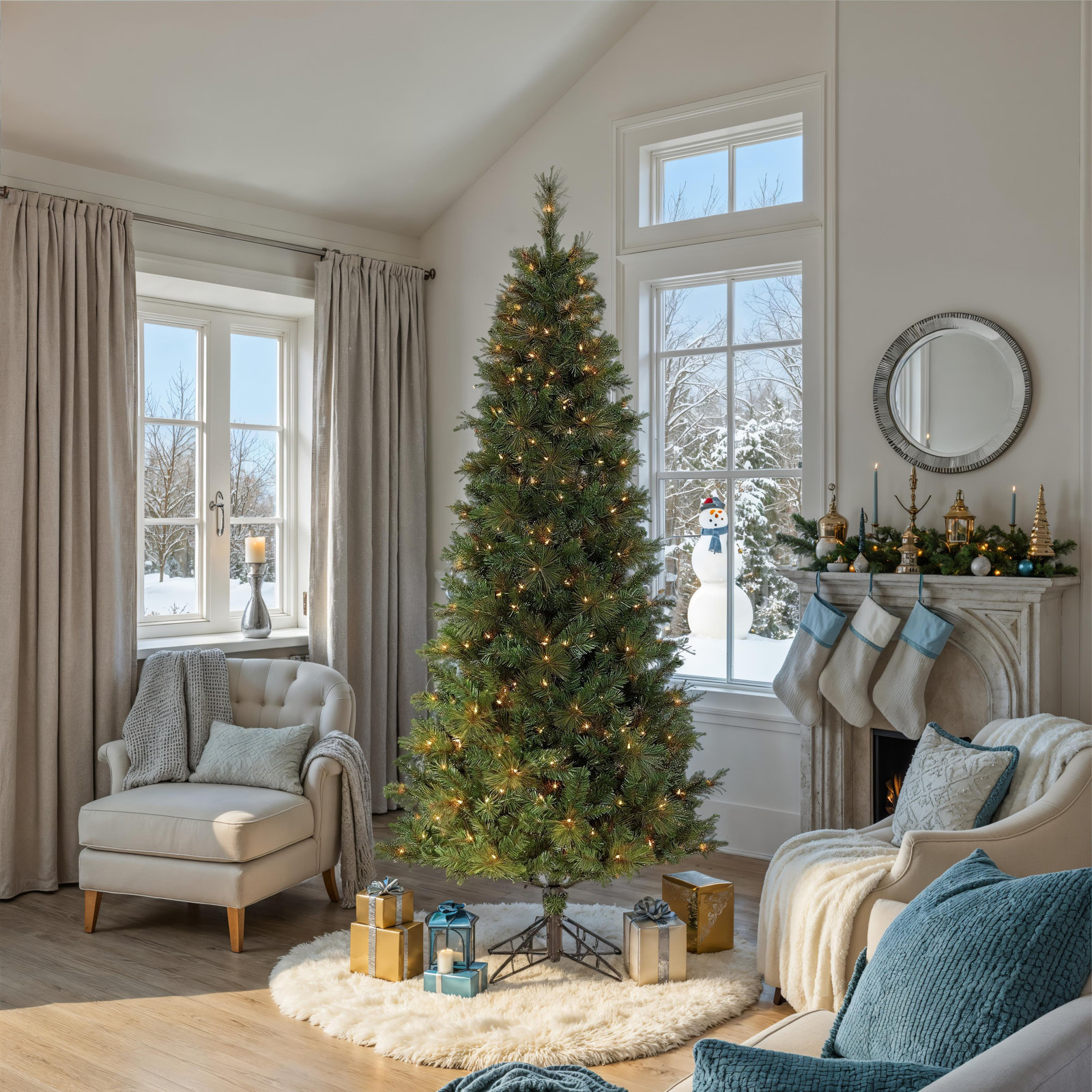 Legakis 7.5' Pre-Lit Pine Christmas Tree