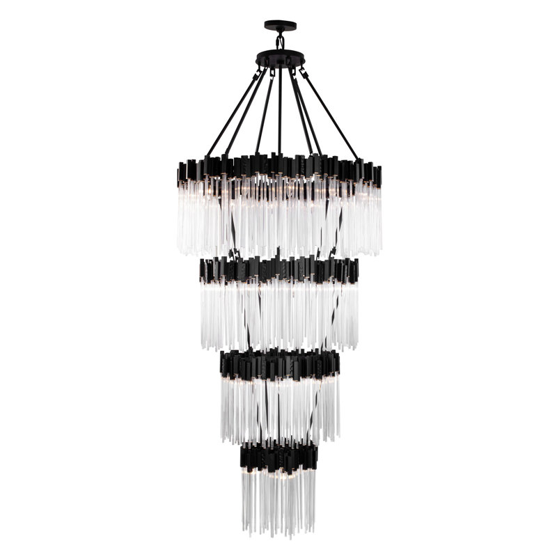 Matrix 30-Light Chandelier, Matte Black/French Gold, Matte Black/French Gold