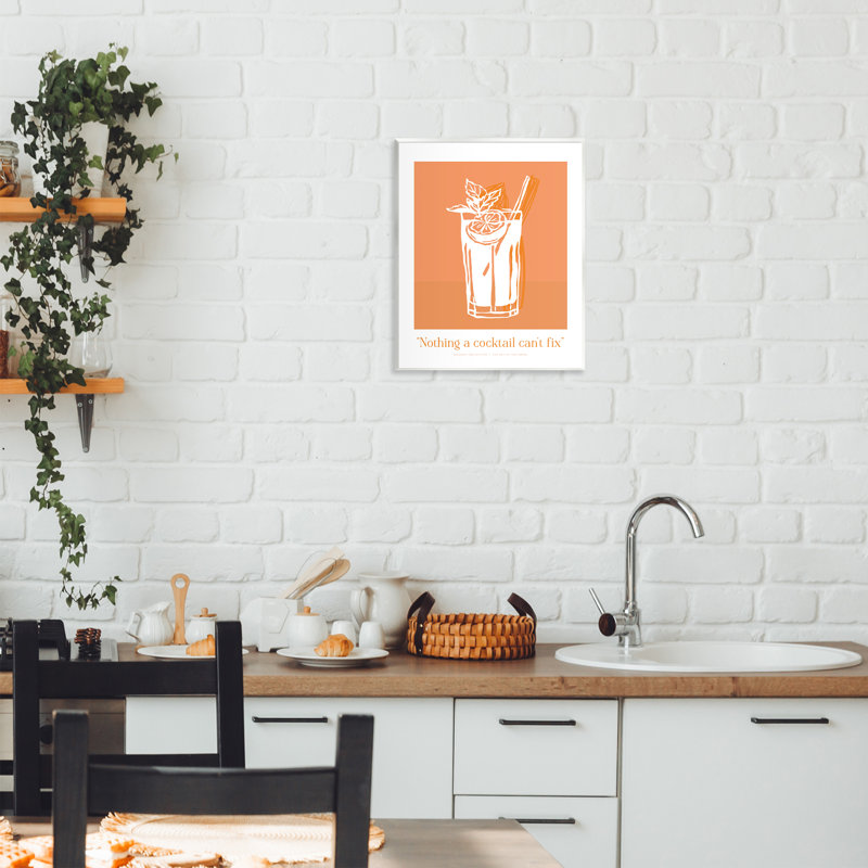 Plaque murale «Rien qu'un cocktail ne peut pas fixer», design par lettré et doublé
