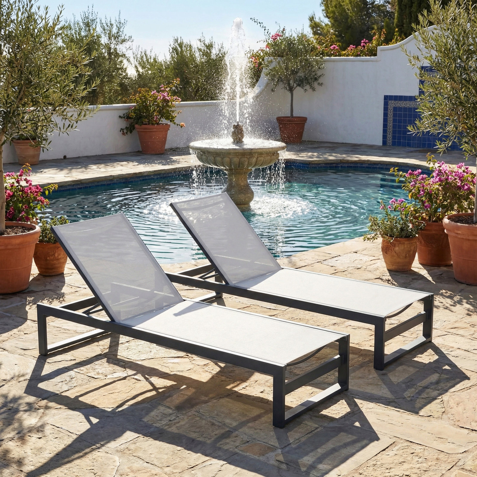 Howe 26" Patio Chaise Lounge, White