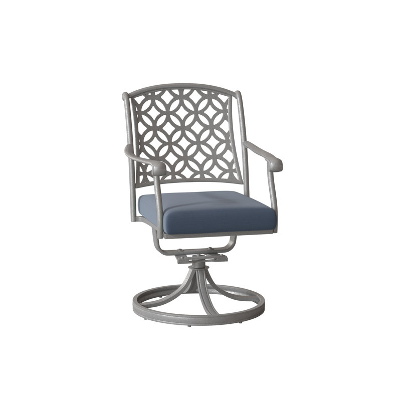 Casa Outdoor Dining Armchair, Pewter, Spectrum Denim Sunbrella® Plainweave