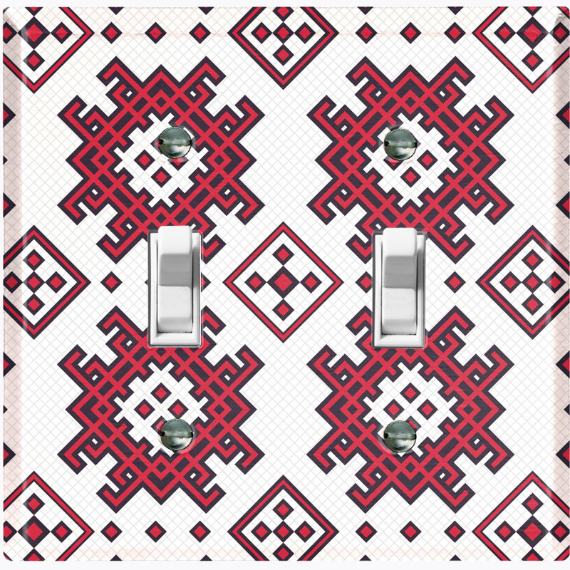 Patterned 2 - Gang Toggle Light Switch Standard Wall Plate