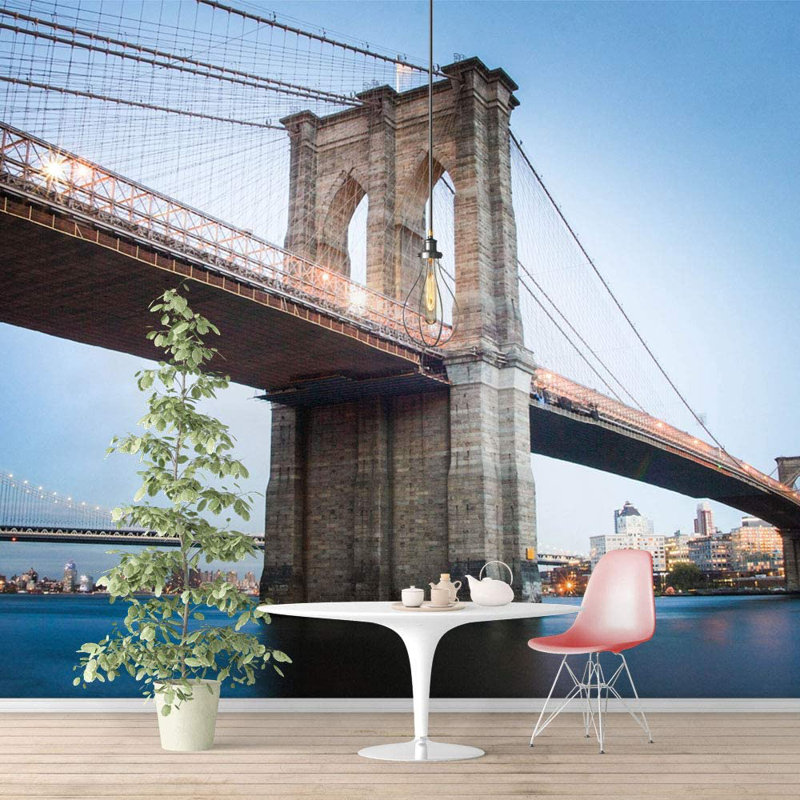 Mur de Brooklyn Bridge In City, L 100 po x l 144 po