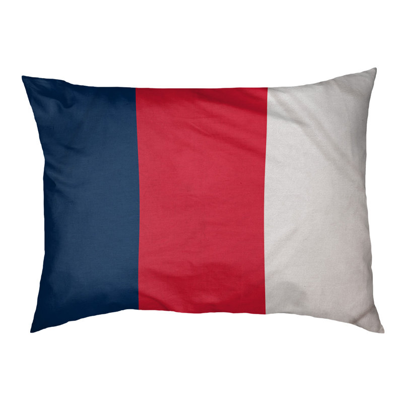 Coussin rectangulaire designer New York Bronx, Grand (L 40 po x l 50 po), Bleu marine / rouge / blanc