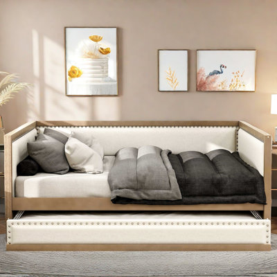Kalayan  Daybed With Trundle And Nailhead Decoration