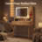 Vanity Desk with LED Mirror & Charging Station-593148022
