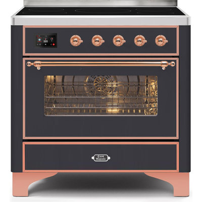 Cuisinière à induction 36 pouces avec 5 éléments à induction ILVE Majestic II Series (porte en verre)