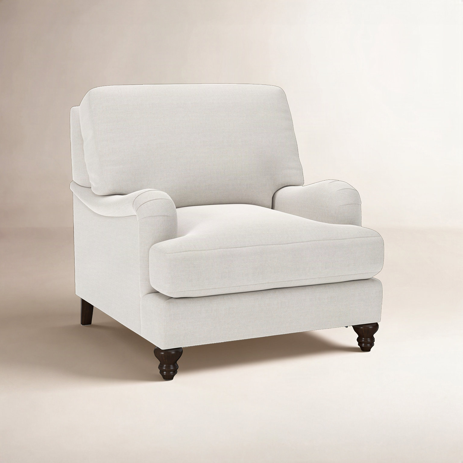 Walters Armchair, Drusky Ivory Sustain® Basketweave