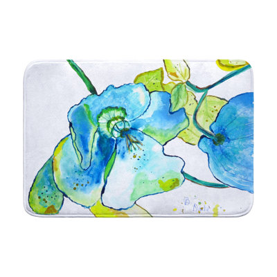 Tapis de bain bleu Hibiscus