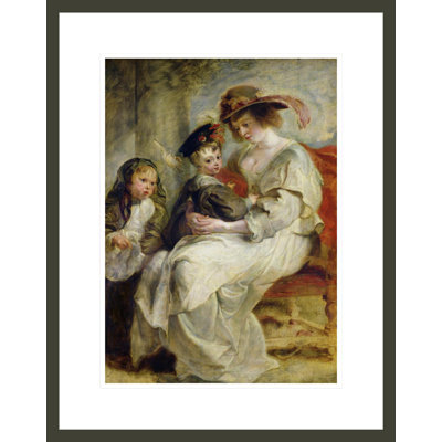 Hélène Fourment (1614-73) avec deux de ses enfants, Claire-Jeanne et François, par Peter Paul Rubens, impression giclée encadrée