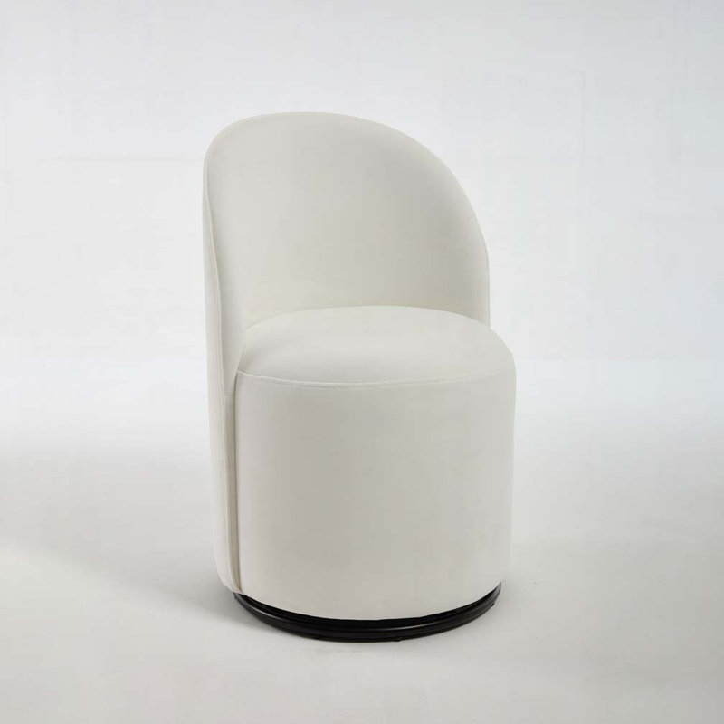 Chaise pivotante en velours 360 degrés, Crème, crème