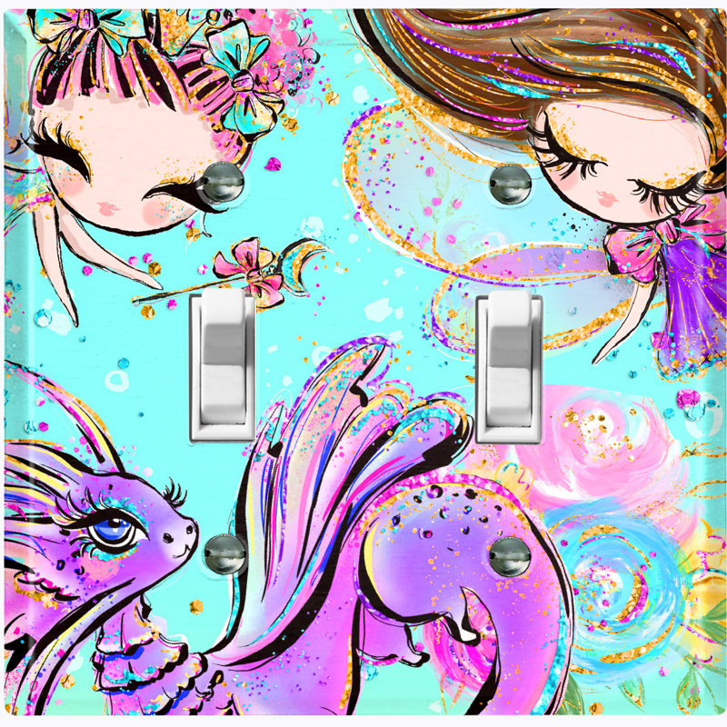 Plaque murale interrupteur à bascule Fairy Princesses Seahorse