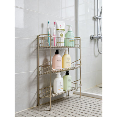 Étagère de rangement à 3 niveaux pour comptoir de salle de bain et tablette de douche, support de rangement durable en acier inoxydable à plusieurs niveaux pour les essentiels de salle de bain