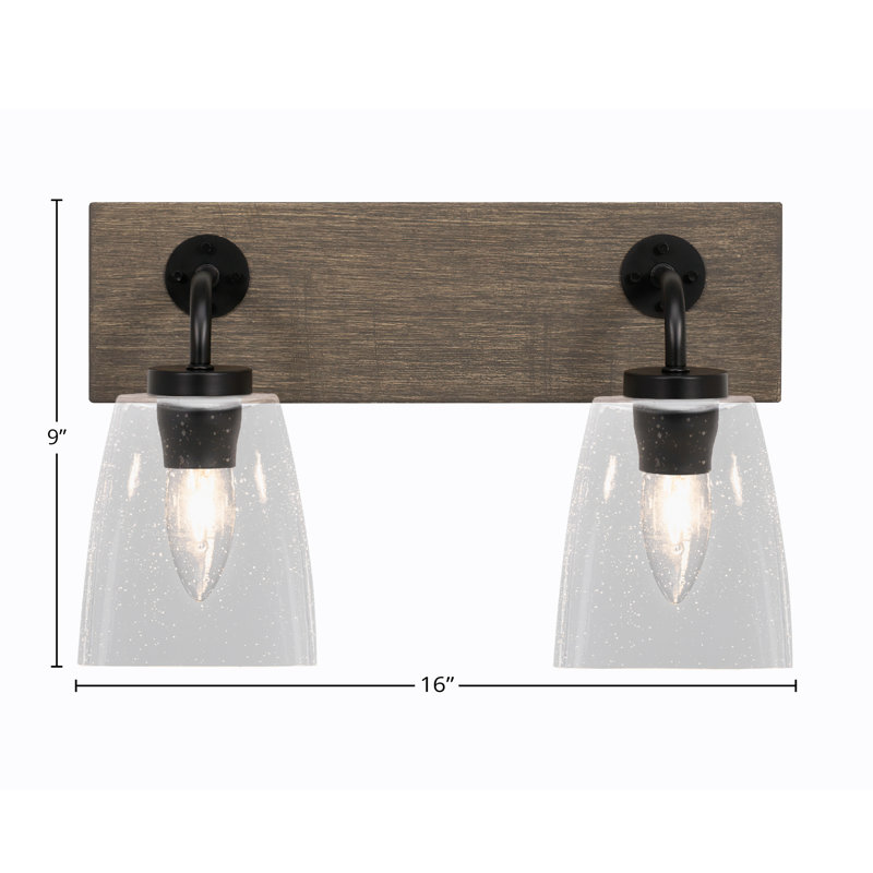 Barre d'éclairage de salle de bain Oxbridge, Transparent, Noir mat / gris