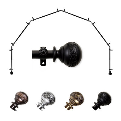 Solon Adjustable Bay Window Single Curtain Rod