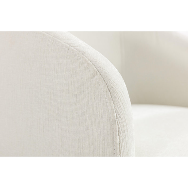 Fauteuil d'appoint en chenille avec base pivotante, rembourré de mousse, pour fauteuil de chambre à coucher, design ergonomique et revêtement thermolaqué noir
