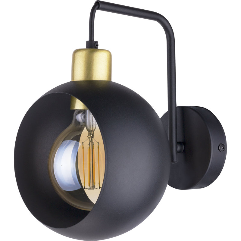 Avelynn Steel (accents) Armed Sconce, Black